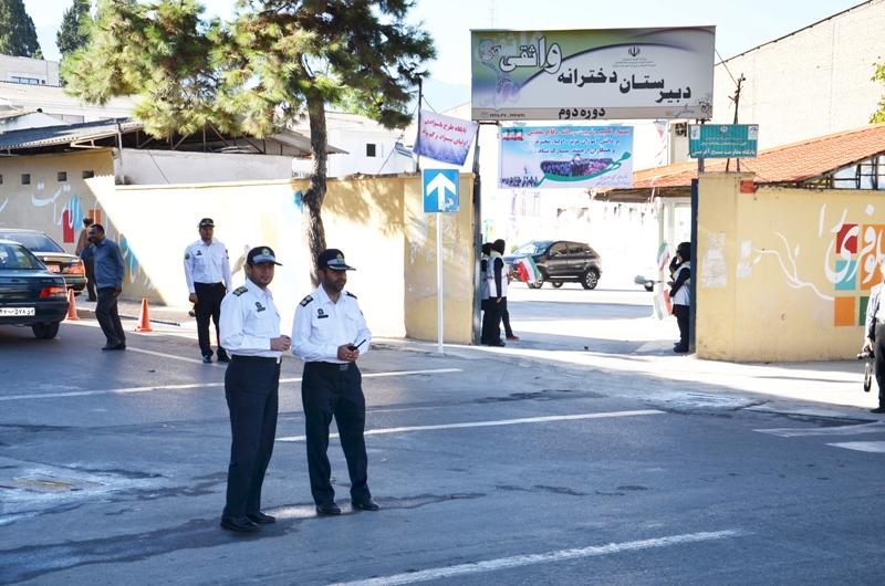 Police officers near schools for safety